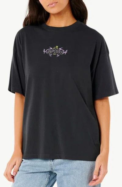 Rip Curl Tour Heritage Graphic T-shirt In Washed Black