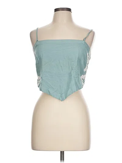 Pre-owned Rip Curl Tube Top Teal Strapless Neckline Tops In Blue