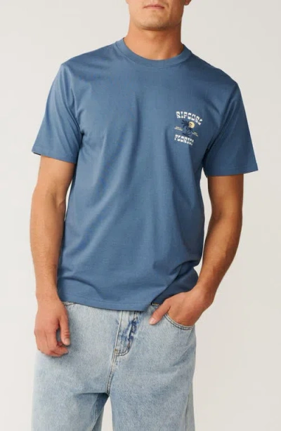 Rip Curl Two Palms Desto Cotton Graphic T-shirt In Blue