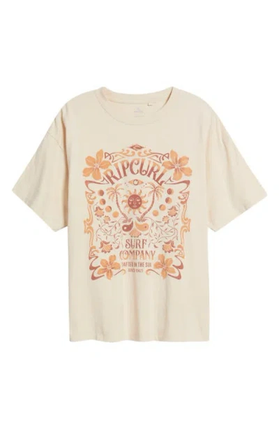 Rip Curl Utopian Dreams Logo Cotton Graphic T-shirt In Off White