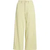 Rip Curl Vacation Crop Wide Leg Cotton Slub Pants In Sage