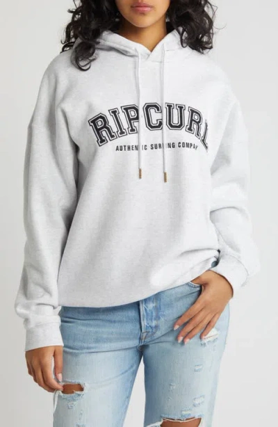 Rip Curl Varsity Appliqué Hoodie In Grey Marle/black