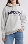 Rip Curl Varsity Logo Graphic Hoodie In Grey Marle/navy