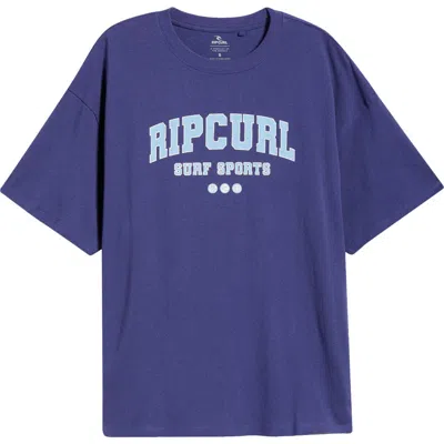 Rip Curl Varsity Sports Graphic Heritage Tee In Blue