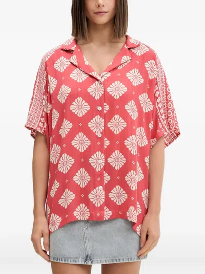Rip Curl Ventura Floral-print Short-sleeve Shirt In Red