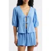 Rip Curl Vibe Surf Tie Front Top In Blue