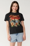 Rip Curl Kids'  Wave Graphic Crop T-shirt In Washed Black