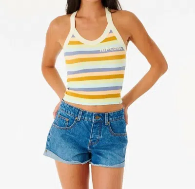 Rip Curl Women's Day Break Rib Tank Top In Yellow Multi