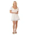 Rip Curl Oceanic Embroidered Linen Blend Minidress In Neutral