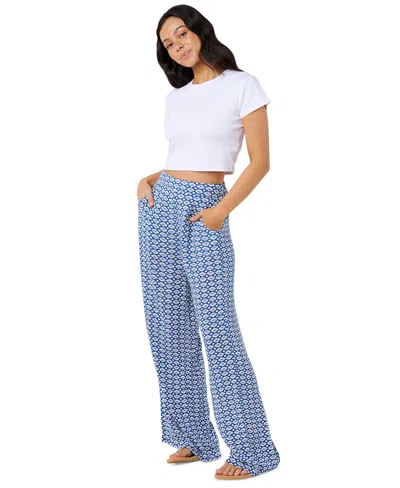 Rip Curl Women's Party Pack Yardage Print Beach Pants In Blue