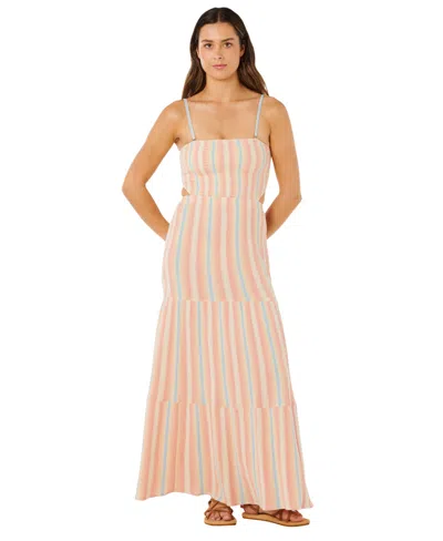 Rip Curl Women's Premium Surf Stripe Straight Neck Maxi Dress In Multi