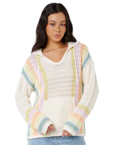 Rip Curl Women's Revival Stripe V-neck Knit Sweater In Multi