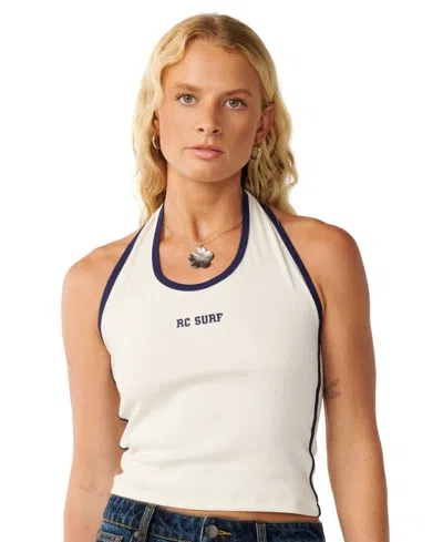 Rip Curl Women's Samba Fitted Stretch Cotton Halter Top In White