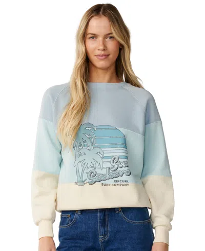 Rip Curl Women's Seeker Raglan Standard Crewneck Sweatshirt In Multi