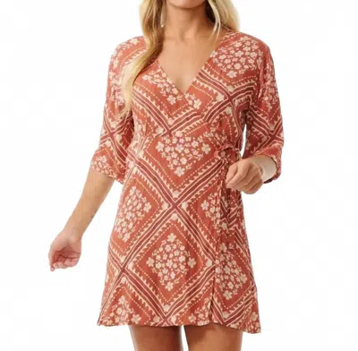 Rip Curl Women's Soleil Wrap Mini Dress In Rust In Orange