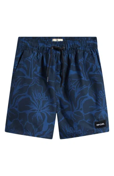 Rip Curl Kids'  X Cody Welsh Volley Swim Trunks In Blue