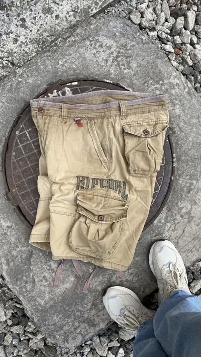 Pre-owned Rip Curl X Vintage Rip Curl Cargo Shorts Multipocket Brown Travis Scott In Dark Sand