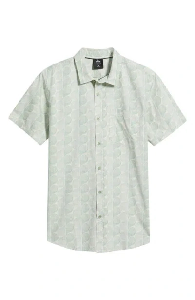 Rip Curl Yardy Short Sleeve Button-up Shirt In Green