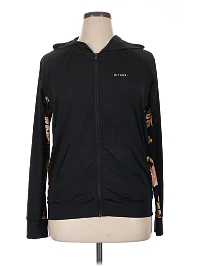 Pre-owned Rip Curl Zip Up Hoodie In Black