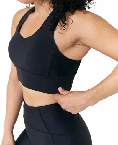 Rip-it Medium Support Sports Bra In Black In Blue