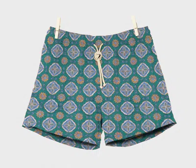 Ripa Ripa Maestrale Celeste/verde Swim Shorts In Green/blue
