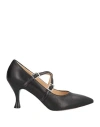 Ripa Woman Pumps Black Size 6 Leather In Black