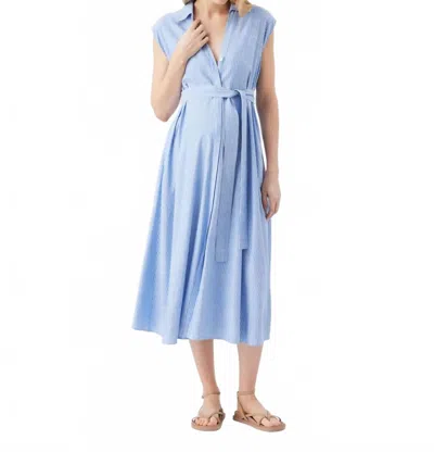 Ripe Abby St Shirt Dress -maternity In Blue/ White