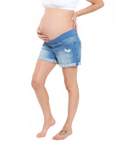Ripe Baxter Maternity Boyfriend Short In New Blue