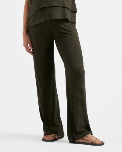 Ripe Cindy Ribbed Pants In Khaki In Black