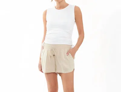 Ripe Indi Shirred Linen Short In Natural In White
