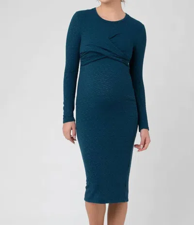 Ripe Lola Cross Front Nursing Dress In Peacock In Blue