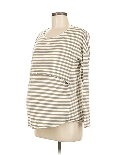 Pre-owned Ripe Long Sleeve Top Ivory Boatneck Tops In White