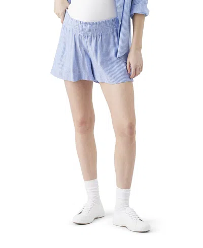 Ripe Maternity Abby Stripe Short In Blue
