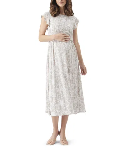 Ripe Maternity Alona Nursing Dress In White