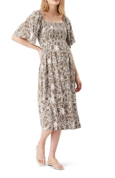 Ripe Maternity Alona Shirred Dress In Gray