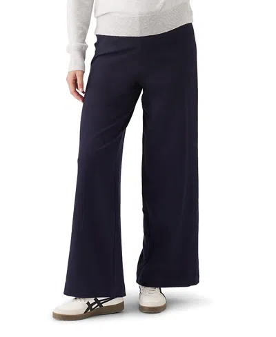 Ripe Maternity Ari Side Stripe Wide Leg Maternity Pant In Blue