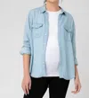 Ripe Maternity Bec Chambray Snap-up Maternity Shirt In Multi