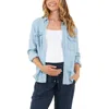 Ripe Maternity Bec Chambray Snap-up Maternity Shirt In Multi