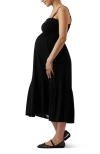 Ripe Maternity Blair Shirred Dress In Black
