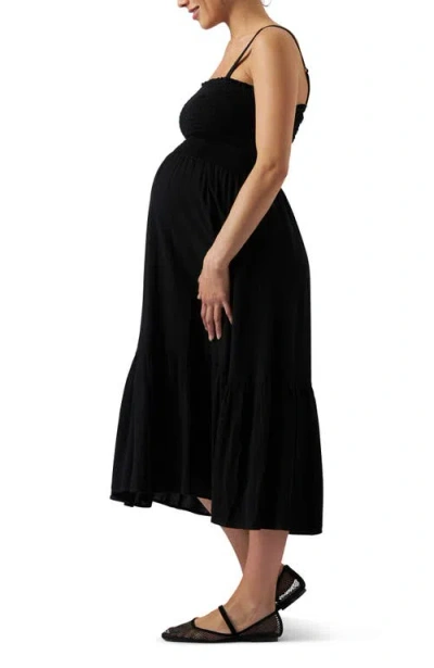 Ripe Maternity Blair Shirred Dress In Black