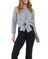 Ripe Maternity Bonnie Tie Front Knit Sweater In Grey Marle