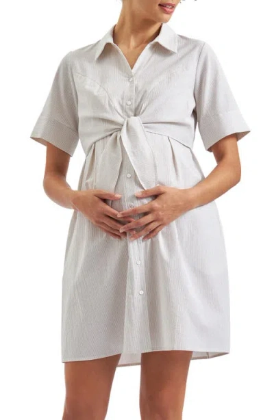 RIPE MATERNITY RIPE MATERNITY BRONTE TIE WAIST MATERNITY//NURSING SHIRTDRESS