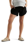 Ripe Maternity Byron Smocked Waist Maternity Shorts In Black