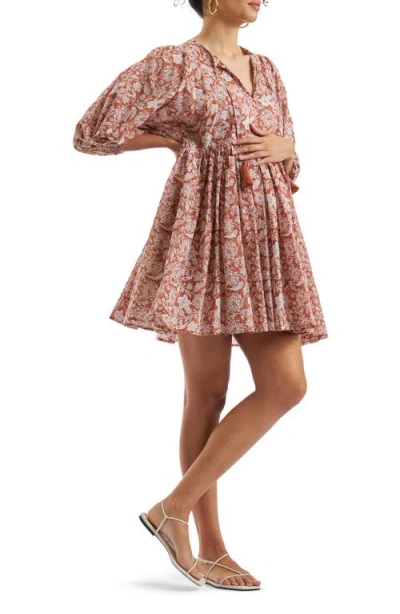 Ripe Maternity Cali Nursing Dress In Amber White