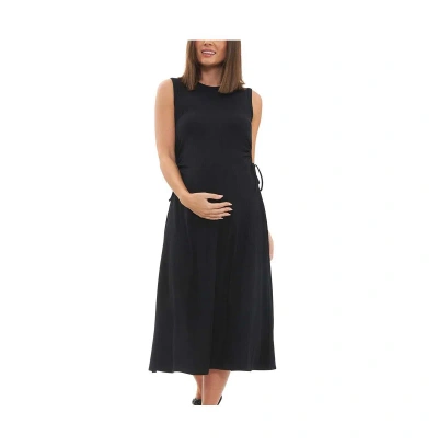 Ripe Maternity Carol Rib A-line Cut Out Dress Black
