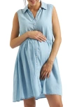 Ripe Maternity Bec Chambray Maternity Dress In Clean Fade
