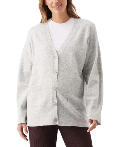 Ripe Maternity Chelsea V-neck Sweater Cardigan In Gray
