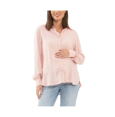 Ripe Maternity Clara Relaxed Button Up Shirt Soft Pink In Soft Pink