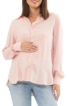 Ripe Maternity Clara Relaxed Button Up Shirt Soft Pink In Soft Pink