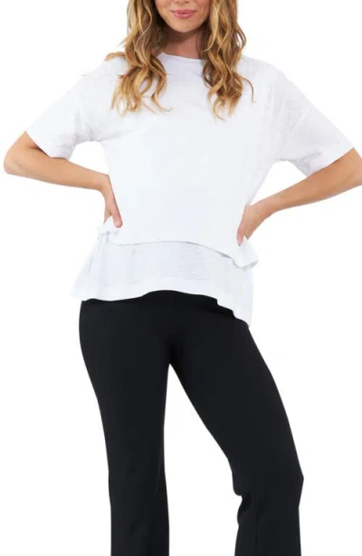Ripe Maternity Claud Cotton Blend Maternity/nursing T-shirt In White